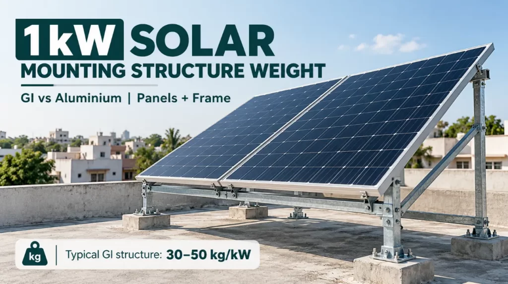 how much does a 1 kw solar mounting structure weigh